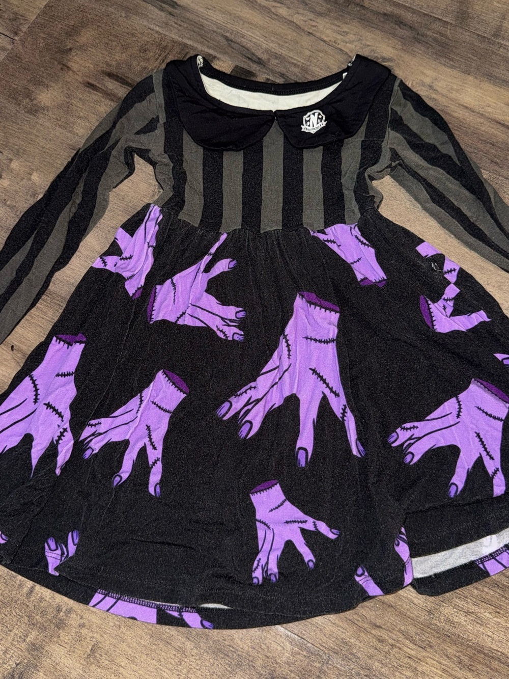 Twisted Lily Onyx Lore Wednesday Addams Thing Hands Twirl Dress Toddler 3T